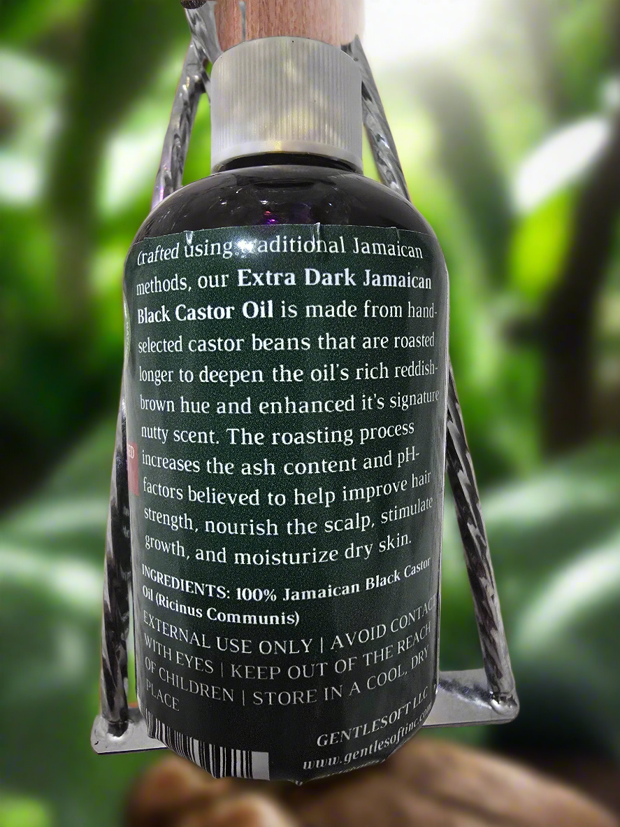 Gentlesoft Extra Dark Jamaican Black Castor Oil – 100% Pure, Roasted Longer, Cold-Pressed Hair Growth & Skin Hydration Oil - 4oz