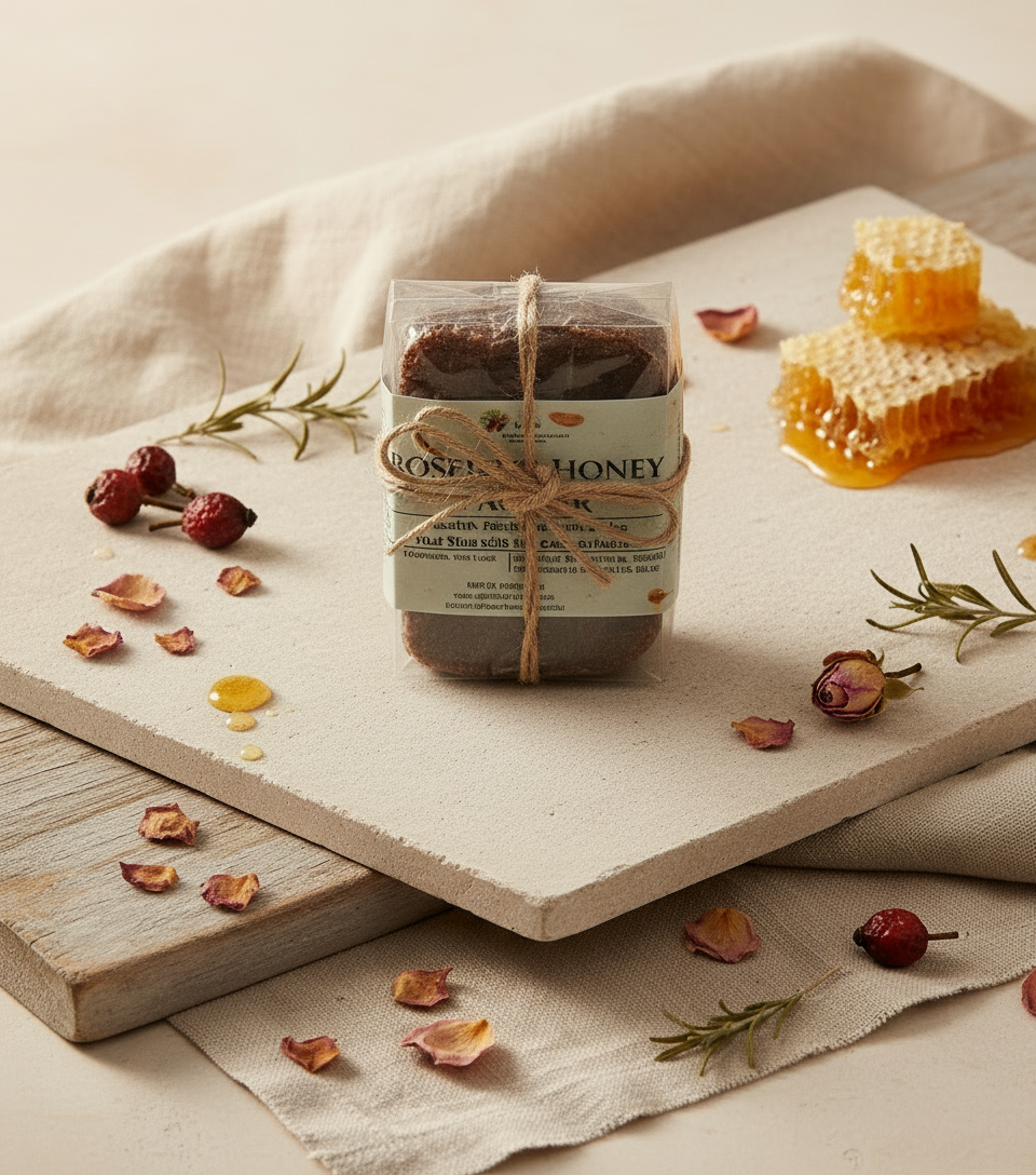 Gentlesoft™ Rosehip & Honey Face Soap – Handmade Natural Soap for Hydration, Brightening & Sensitive Skin