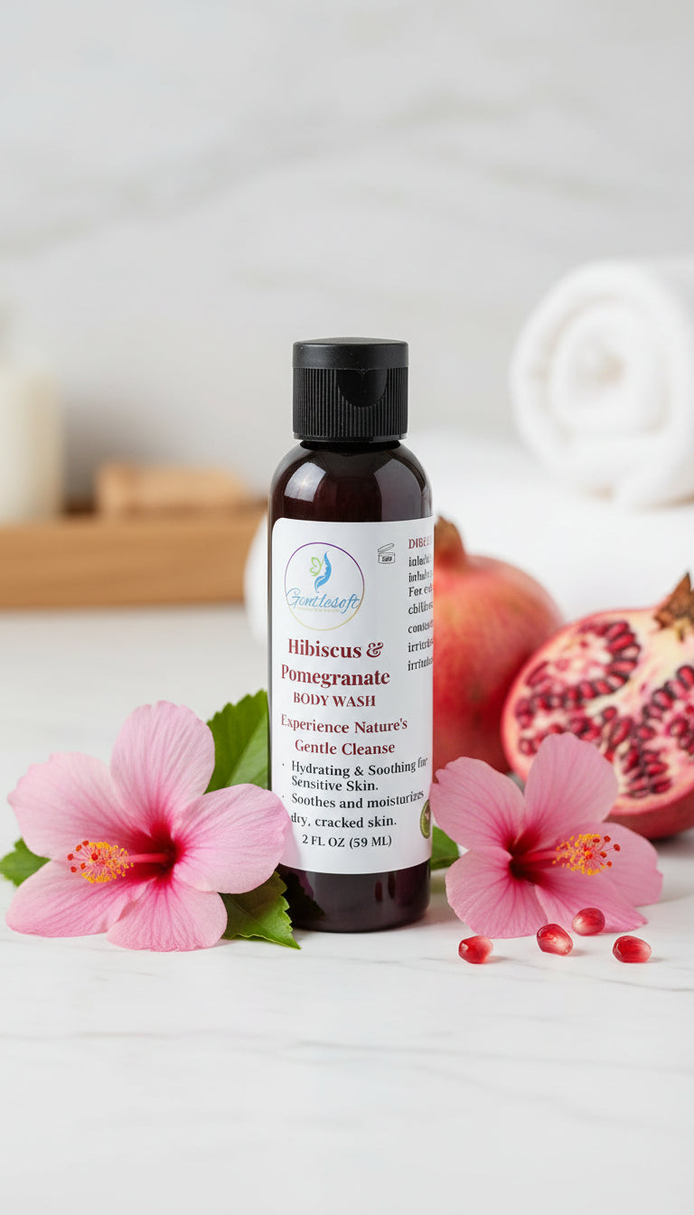 Gentlesoft™ Pomegranate & Hibiscus Body Wash – Hydrating, Natural, Glow-Boosting Cleanser