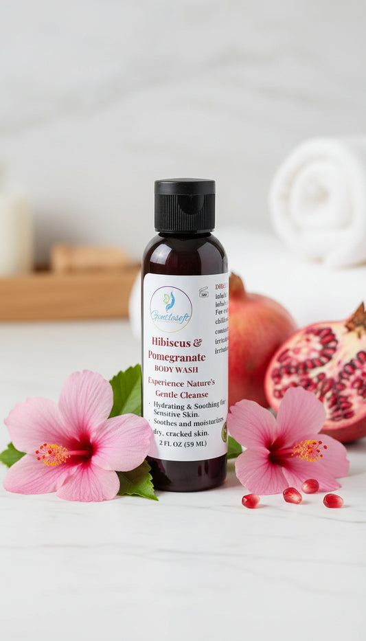 Gentlesoft™ Pomegranate & Hibiscus Body Wash – Hydrating, Natural, Glow-Boosting Cleanser